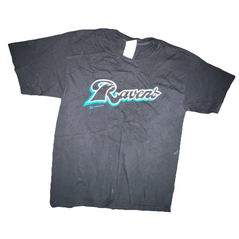 VTG 2000 New Haven Ravens T-Shirt Black Minor League Baseball Adult Large